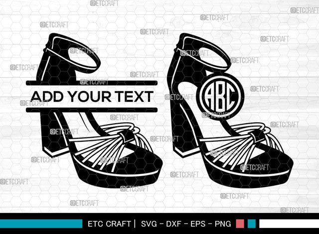 High Heels Monogram SVG, Womens Shoes Svg, Stiletto Heels Svg, Split Monogram Svg, High Heels Svg SVG ETC Craft 