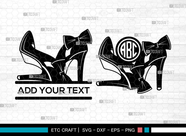 High Heels Monogram SVG, Womens Shoes Svg, Stiletto Heels Svg, Split Monogram Svg, High Heels Svg SVG ETC Craft 