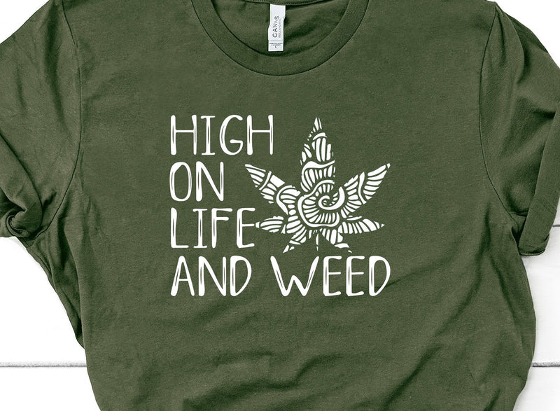 High on Life and Weed Marijuana Leaf Mandala Adult SVG Design | So Fontsy SVG Crafting After Dark 