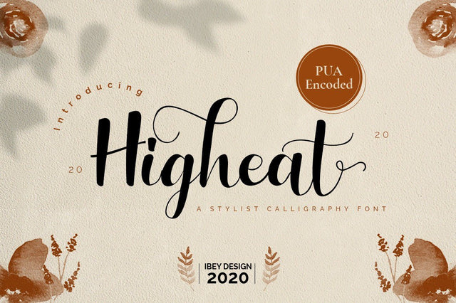 Higheat - Modern Calligraphy Font Font Ibey Design 