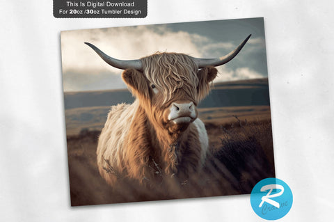 Highland Cow 20 oz / 30 oz Skinny Tumbler Sublimation Regulrcrative 