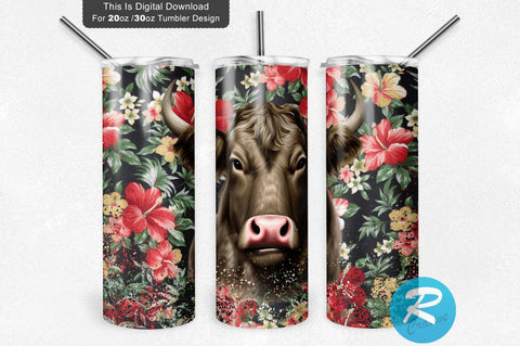 Highland Cow 20 oz / 30 oz Tumbler PNG Sublimation Regulrcrative 