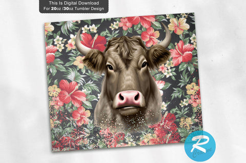 Highland Cow 20 oz / 30 oz Tumbler PNG Sublimation Regulrcrative 