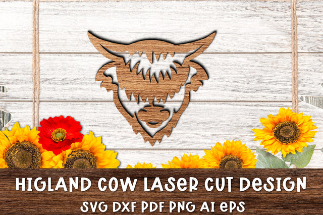 Highland Cow Design. Farmhouse Sign. Laser Cut File. SVG Samaha Design 