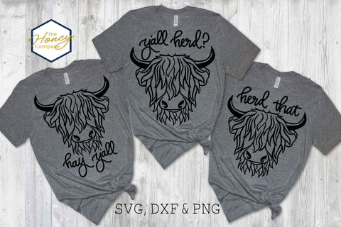 Highland Cow Funny SVG PNG DXF Bundle Herd That SVG The Honey Company 