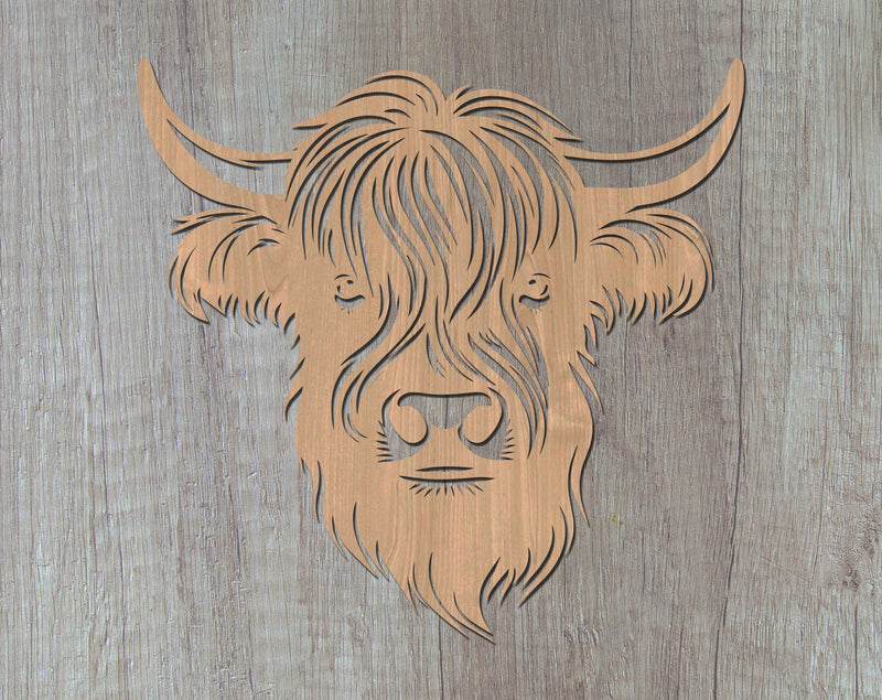 Highland Cow Laser SVG Cut File, Heifer Glowforge File, Highland Cow ...