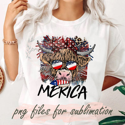 Highland Cow Merica PNG, Heifer Design Png, Cow Patriotic Png, Highland Cow American Flag Fireworks Sublimation Png, American Flag Leopard Png , Digital Download Sublimation PrintingLife 