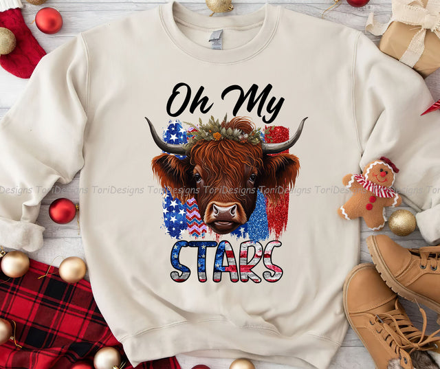 Highland Cow Png, 4Th Of July Png, Cow With Flowers Png, Cow Png Design, Red White Blue Png, Cow Sublimation Png, Patriotic Cow Png Sublimation ToriDesigns 