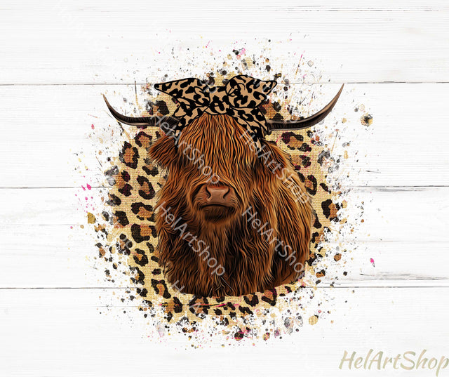 Highland Cow Png, Sublimation Png, Southern Png Sublimation _HelArtShop_ 