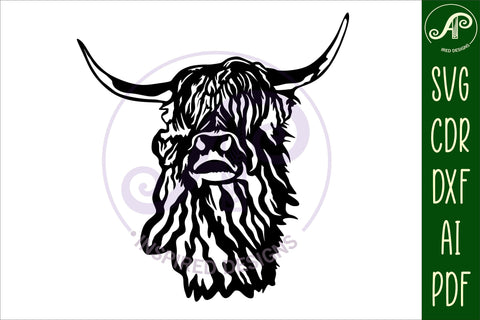 Highland cow sign svg laser cut template SVG APInspireddesigns 