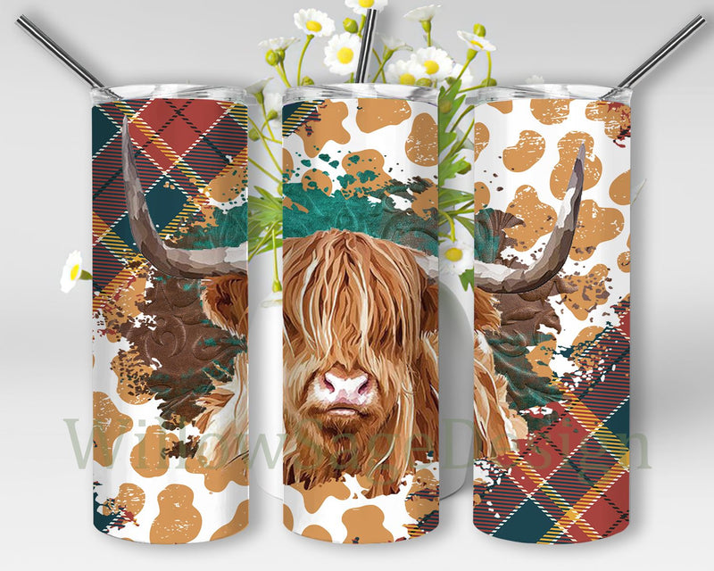 Highland Cow Sublimation Design, Highland Cow Tumbler Png, Western Tumbler Png, Western PNG File, Highland Cow, Tumbler Design Sublimation WillowSageDesign 