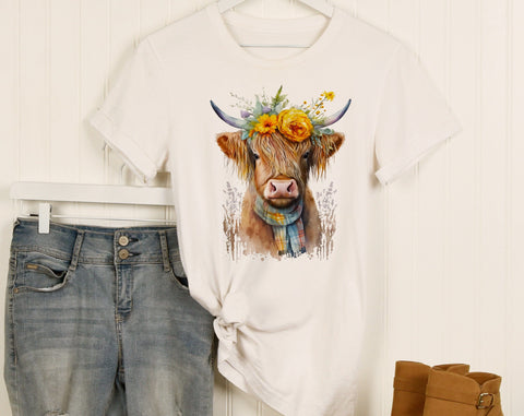 Highland Cow Sublimation Designs Bundle, 6 Designs, Highland PNG Files, Highland Cow With Sunflowers PNG, Highland Cow In Sunglasses PNG Sublimation HappyDesignStudio 