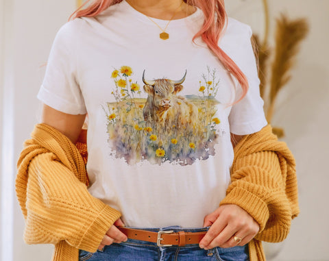 Highland Cow Sublimation Designs Bundle, 6 Designs, Highland PNG Files, Highland Cow With Sunflowers PNG, Highland Cow In Sunglasses PNG Sublimation HappyDesignStudio 