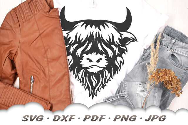 Highland Cow SVG | Cow Head SVG | Farmhouse SVG SVG Cloud9Design 