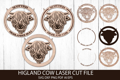 Highland Cow SVG Design. Farmhouse Sign. Laser Cut File. SVG Samaha Design 