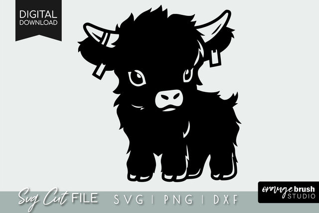 Highland Cow SVG File For Cricut Baby Cow SVG OrangeBrushStudio 