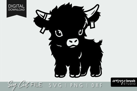 Highland Cow SVG File For Cricut Baby Cow SVG OrangeBrushStudio 