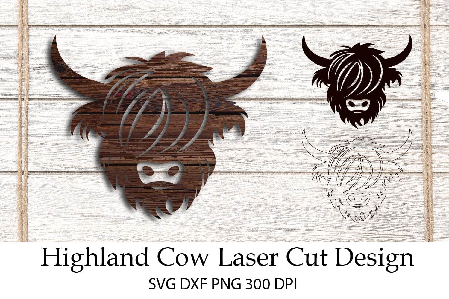 Samaha Signs Highland Cow SVG Laser Cut Design. Farmhouse Sign SVG. - So Fontsy