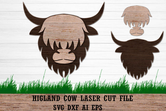 Highland Cow SVG Laser Cut Design. Farmhouse Sign SVG. SVG Samaha Design 