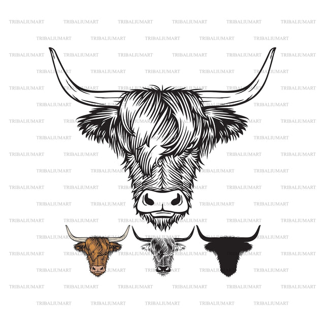 Highland Cow SVG TribaliumArtSF 