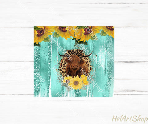 Highland Cow Tumbler PNG Sublimation, Skinny Tumbler Png Sublimation _HelArtShop_ 