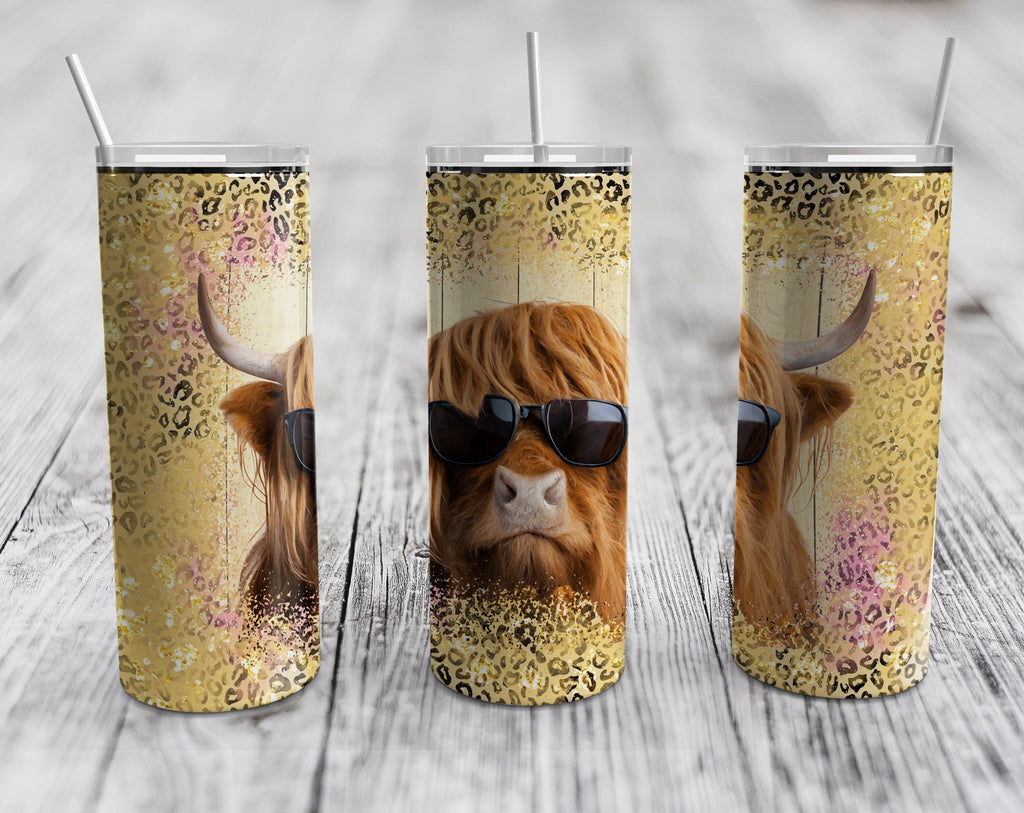 Highland Cow Tumbler Sublimation Designs Bundle, 20 Oz Skinny Tumbler ...