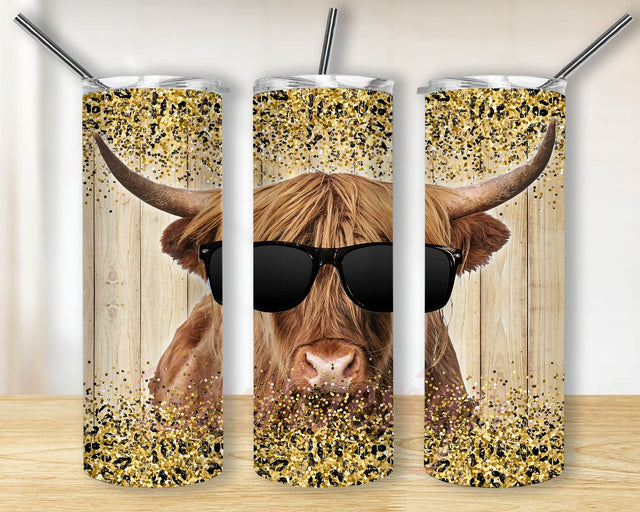Highland Cow Tumbler Sublimation Designs, Highland Cow Tumbler Wrap, Highland Cow Tumbler Png Sublimation BouDesign 