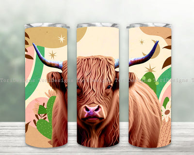 Highland Cow Tumbler Wrap, Cowhide Sublimation Design, Cow Animal Tumbler 20 oz Skinny Tumbler, Rustic Western Tumbler PNG, Digital Download Sublimation ToriDesigns 