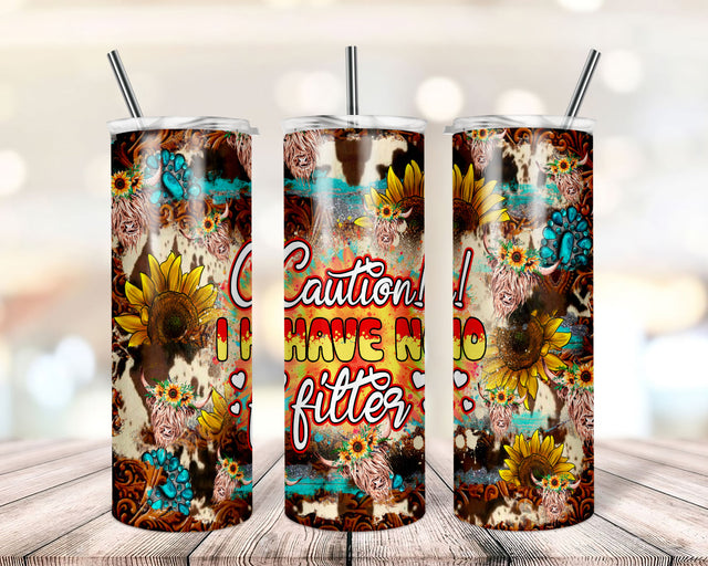 Highland Cow Tumbler Wrap PNG Western Design Cowgirl Bull Cow Country Sublimation Designs Downloads Sublimation TrendingDesign 