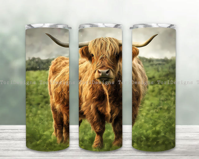 Highland Cow Tumbler Wrap Seamless Sublimation Designs Downloads Sublimation ToriDesigns 