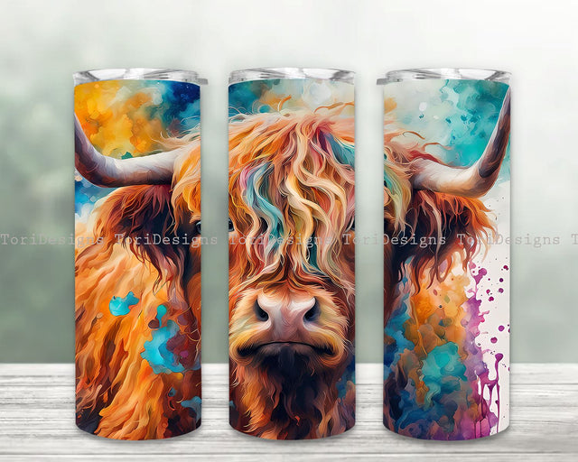Highland Cow Tumbler Wrap Seamless Sublimation Designs Downloads Sublimation ToriDesigns 