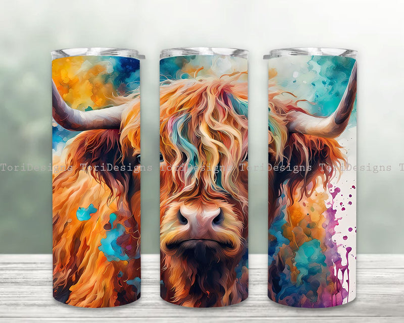 Highland Cow Tumbler Wrap Seamless Sublimation Designs Downloads Sublimation ToriDesigns 