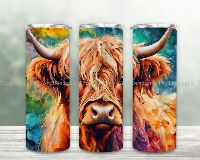 Highland Cow Tumbler Wrap Seamless Sublimation Designs Downloads Sublimation ToriDesigns 