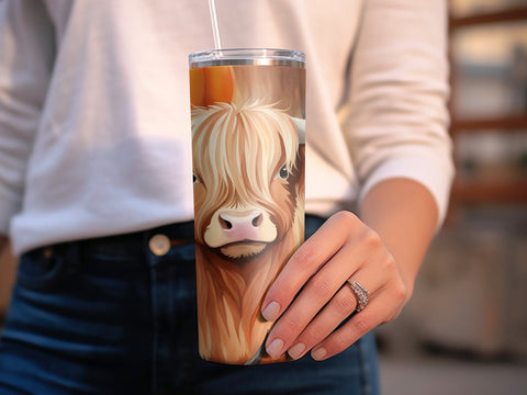 Highland Cow tumbler wrap Sublimation Luvleigh Digitals 