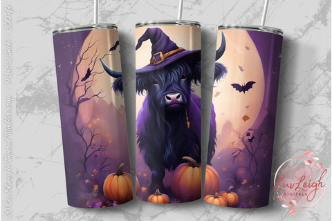 Highland cow tumbler wrap Sublimation Luvleigh Digitals 