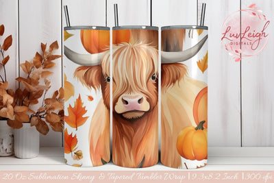 Highland Cow tumbler wrap Sublimation Luvleigh Digitals 