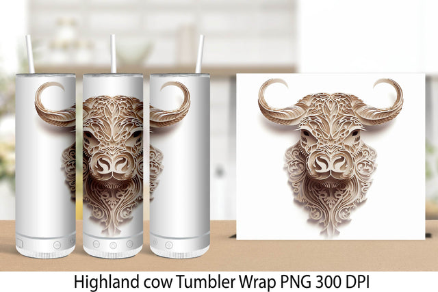 Highland Cow Tumbler Wrap. Tumbler Wrap 20 oz Sublimation. Sublimation Samaha Design 