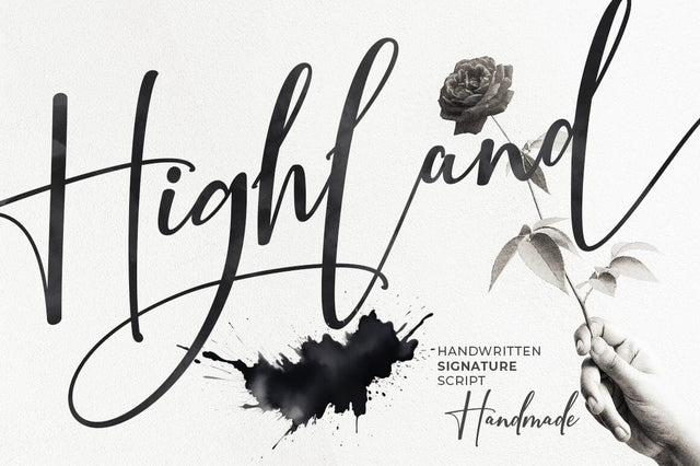 Highland Signature Font Studio Natural Ink 