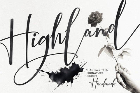 Highland Signature Font Studio Natural Ink 