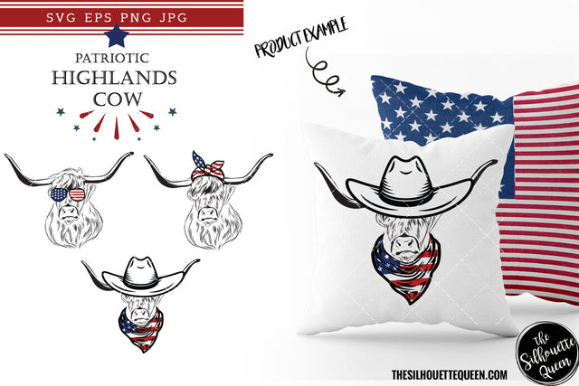 Highlands Cow Dog Patriotic Cut files and Sublimation SVG Loveleen Kaur 