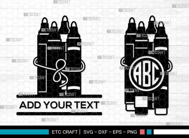 Highlighter Monogram SVG, Split Monogram SVG, Highlighter Pen Svg, Markers Svg, Marker Icon Svg, Marker Pen Svg, Highlighter SVG ETC Craft 