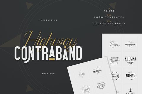Highway Contraband - font duo + More Font VPcreativeshop 