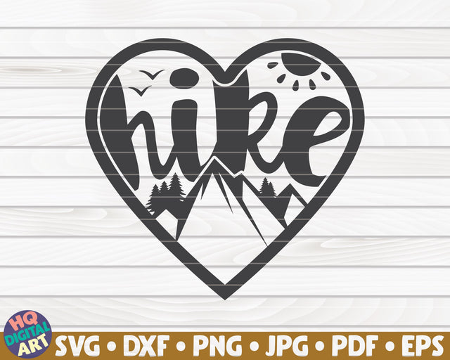 Hike within heart SVG | Hiking design SVG HQDigitalArt 