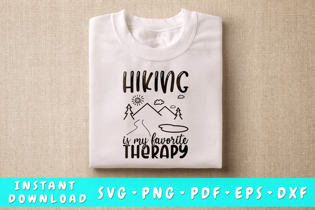 Hiking Is My Favorite Therapy SVG SVG HappyDesignStudio 