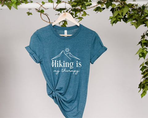 Hiking is my therapy svg, Camping Shirt svg, Hiking mountains svg, Outdoor svg for shirts, Camp life svg files for Cricut Digital File SVG Fauz 