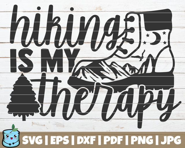 Hiking Is My Therapy SVG MintyMarshmallows 