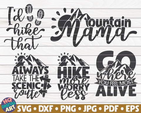 Hiking Quotes SVG Bundle | 20 designs SVG HQDigitalArt 