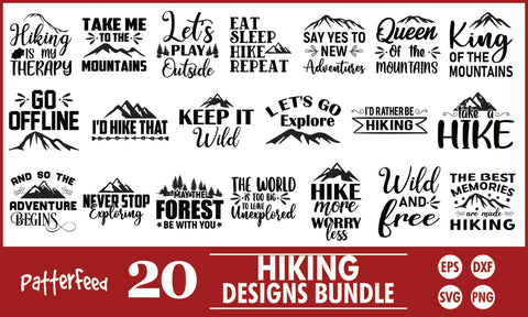 Hiking SVG Designs Bundle SVG PatternFeed8 