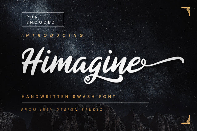 Himagine - Handwritten Swash Font Font Ibey Design 