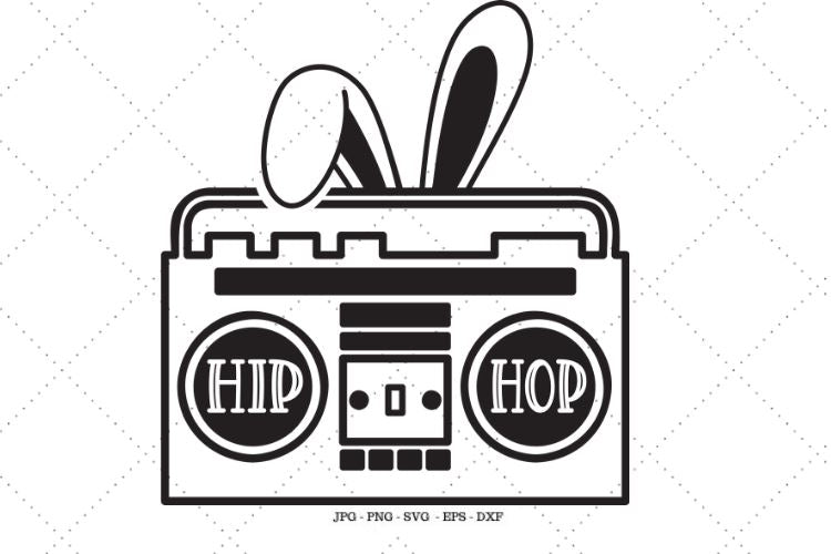Hip Hop, Easter Bunny Svg, Easter Bunny, Bunny Decor, Baby's 1st Easter, Mothers Day Gift, Cute Easter Gifts SVG SVG Digital Designer 